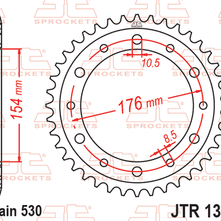 Rear Sprocket Steel Hard Zbk, C45 INDUCTIONJTR1340.43ZBK