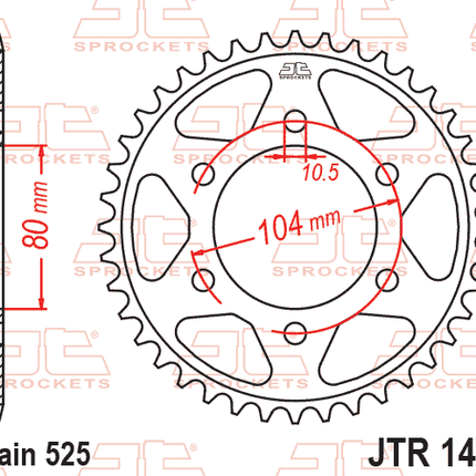 Rear Sprocket Steel Hard Zbk, C45 INDUCTIONJTR1489.41ZBK
