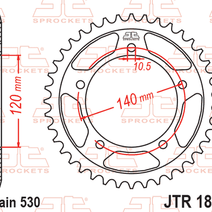 Rear Sprocket JTR1800.43 Jt