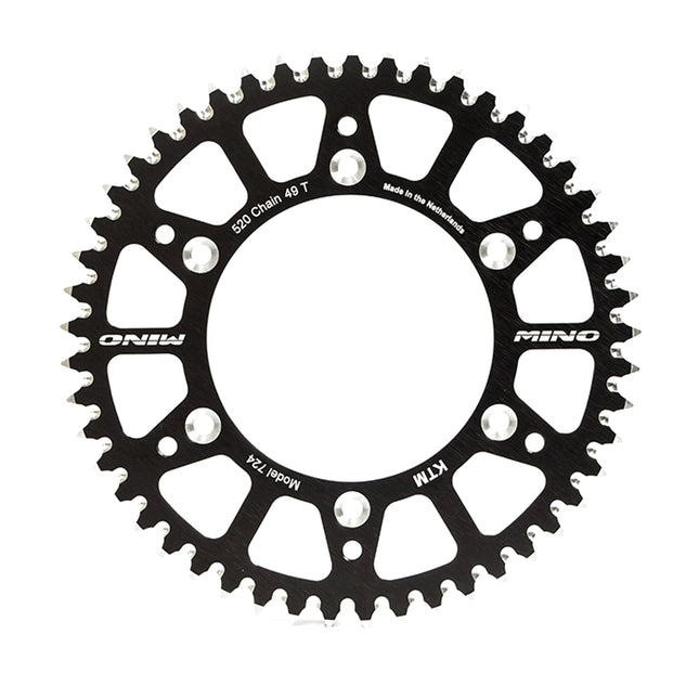 Mino Rear Sprocket Alloy Black 210, 25-554-50 Black
