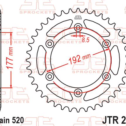 Rear Sprocket JTR223.52 Steel Black, Black
