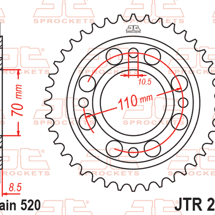 Rear Sprocket JTR247.35 Steel
