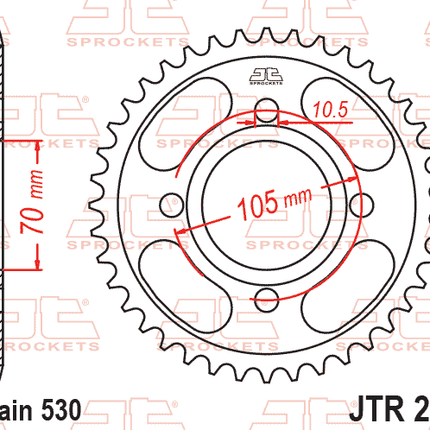 Rear Sprocket JTR278.38 Steel, Honda Road Jt