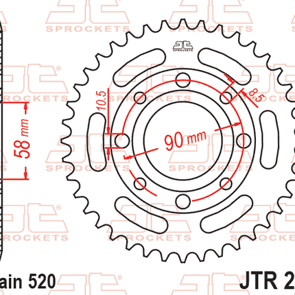 Rear Sprocket JTR279.31 Steel, Honda Road Jt
