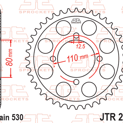Rear Sprocket JTR284.40 Steel, Honda Road Jt
