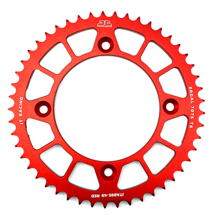 REAR SPROCKET ALLOY RED 441, JTA895.49RED 7075-T6 Aluminium