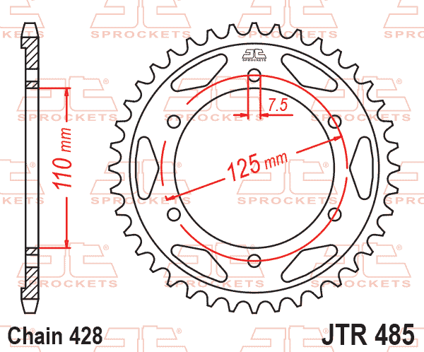 Rear Sprocket JTR485.48 Jt 428