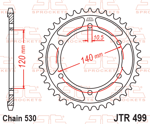 Rear Sprocket JTR499.42 Jt Silver