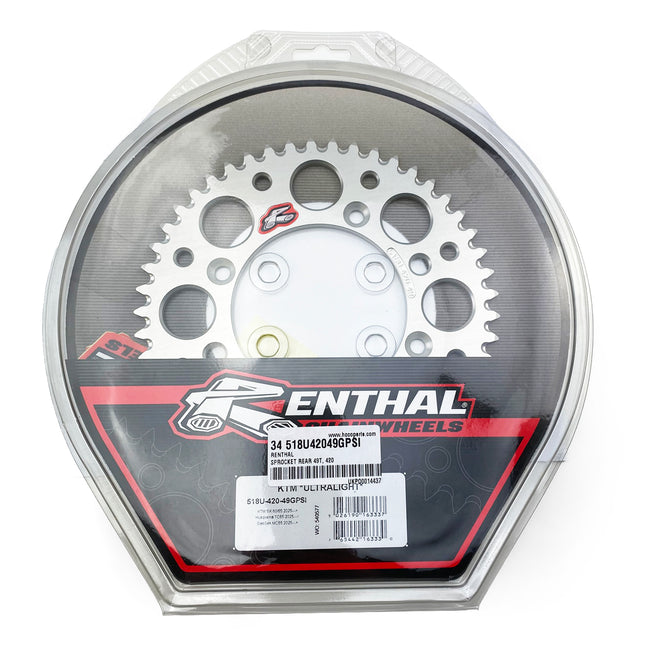 Rear Sprocket Alloy Renthal 49T, 2025 Gasgas/husqvarna/ktm, Ultralite 518U-420-49GPSI
