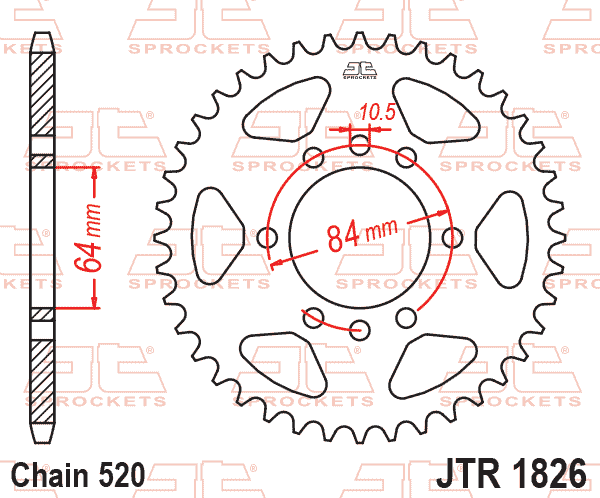 Rear Sprocket JTR1826.37 Jt SR1826-37