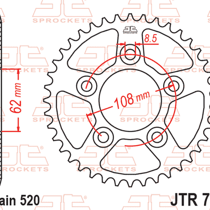Rear Sprocket JTR701.41 Jt 520