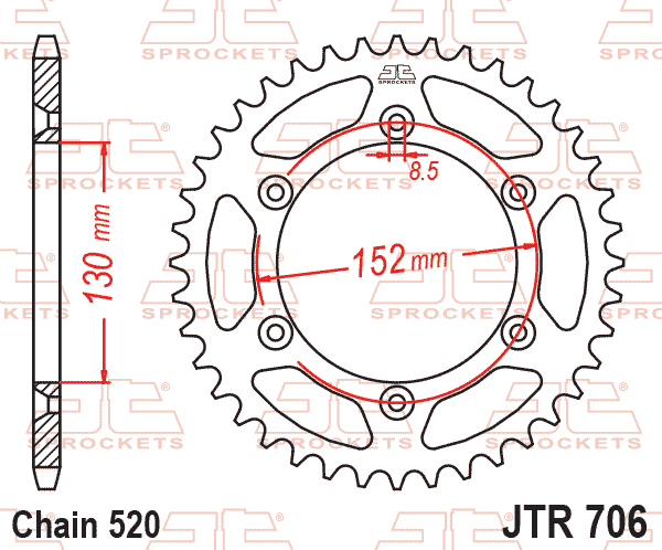 Rear Sprocket JTR706.48 Jt