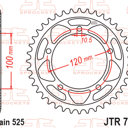 Rear Sprocket JTR713.41 Steel, Road