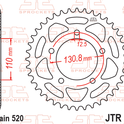 REAR SPROCKET STEEL JTR75.44, BMW 520 Chain Conversion