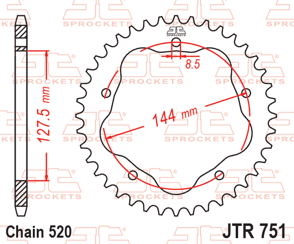 Rear Sprocket Steel JTR751.42