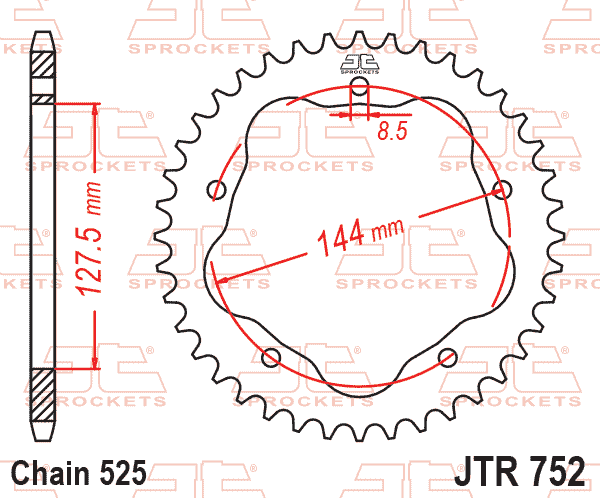 Rear Sprocket Steel JTR752.43