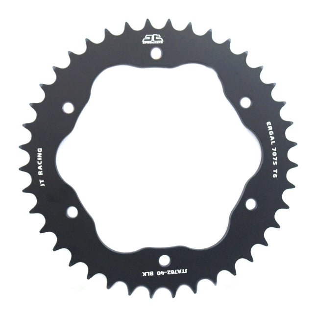 REAR SPROCKET ALLOY BLACK, JTA762.40BLK.7075-T6 Aluminium. DUCATI 520 Chain Conversion