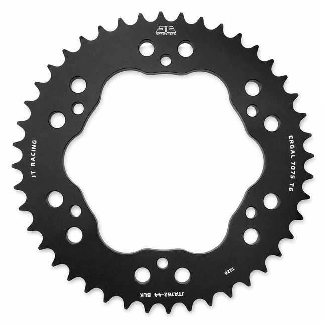 REAR SPROCKET ALLOY BLACK, JTA762.44BLK.7075-T6 Aluminium. DUCATI 520 Chain Conversion