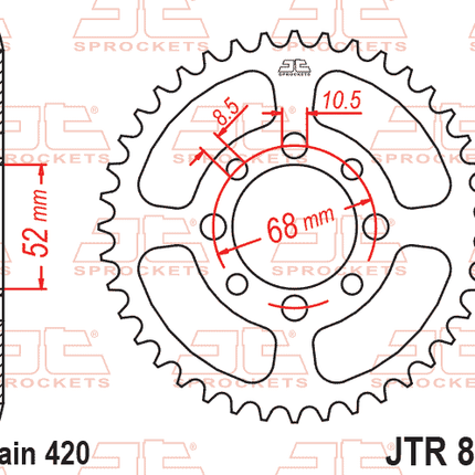 Rear Sprocket JTR801.32 Jt 420 Black, JR80132