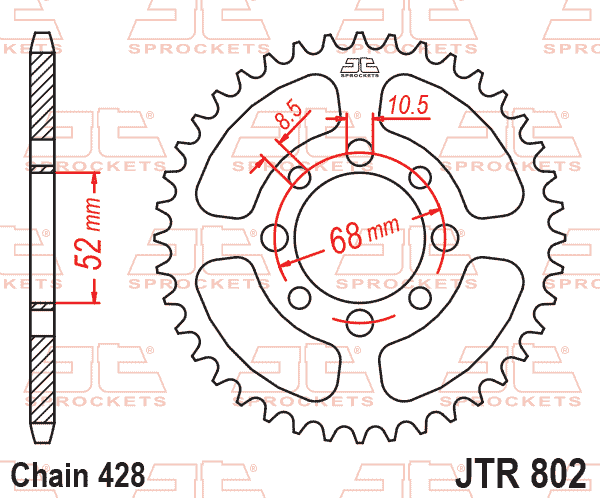 Rear Sprocket JTR802.40 Jt 428