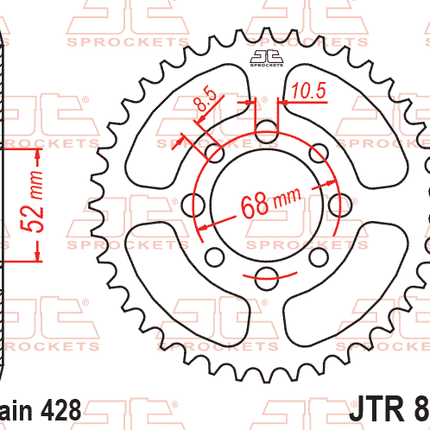 Rear Sprocket JTR802.45 Jt 428