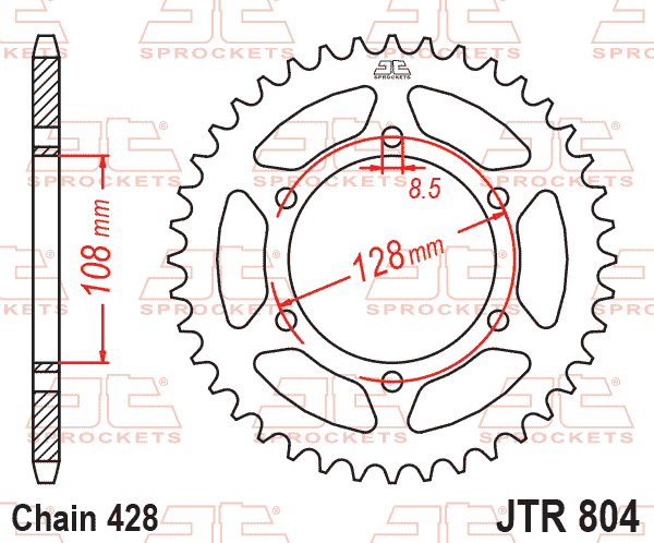Rear Sprocket JTR804.45 Jt 428