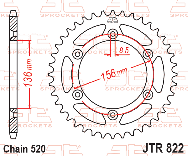 Rear Sprocket Steel JTR822.48 Black