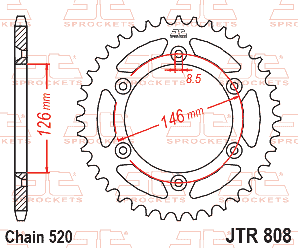 Rear Sprocket Steel JTR808.41 Black