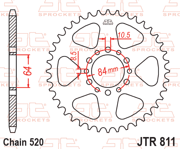 Rear Sprocket JTR811.45 Steel