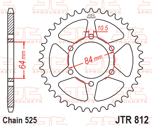 Rear Sprocket JTR812.41 Jt 525