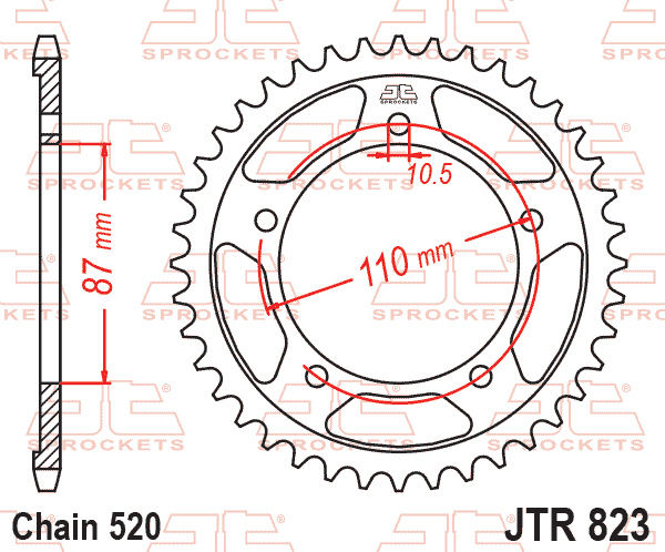 Rear Sprocket Steel JTR823.39