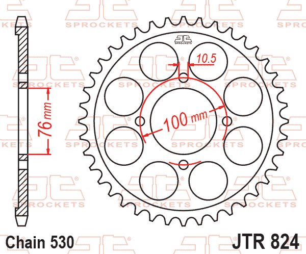 Rear Sprocket Steel JTR824.40