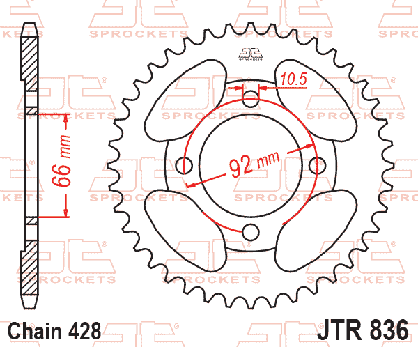 Rear Sprocket JTR836.39 Jt 428
