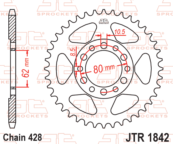 Rear Sprocket JTR1842.52 Steel SR1842-52