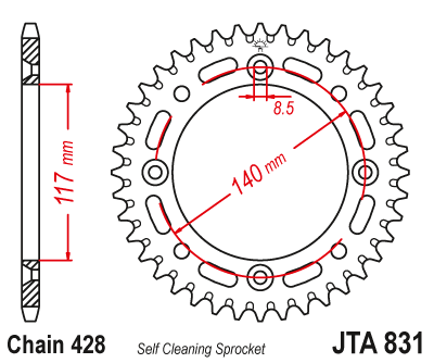 Rear Sprocket Alloy JTA831.46