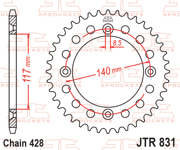 Rear Sprocket Steel JTR831.48 JTR83148
