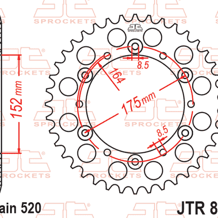 Rear Sprocket Steel JTR853.48 Black