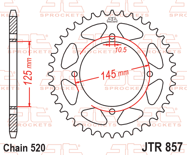 Rear Sprocket JTR857.45 Jt 520