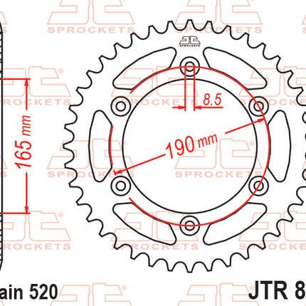 Rear Sprocket Steel JTR896.45