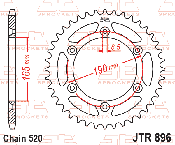 Rear Sprocket Steel JTR896.45