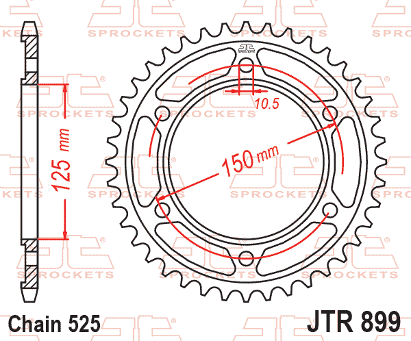 Rear Sprocket Steel JTR899.42
