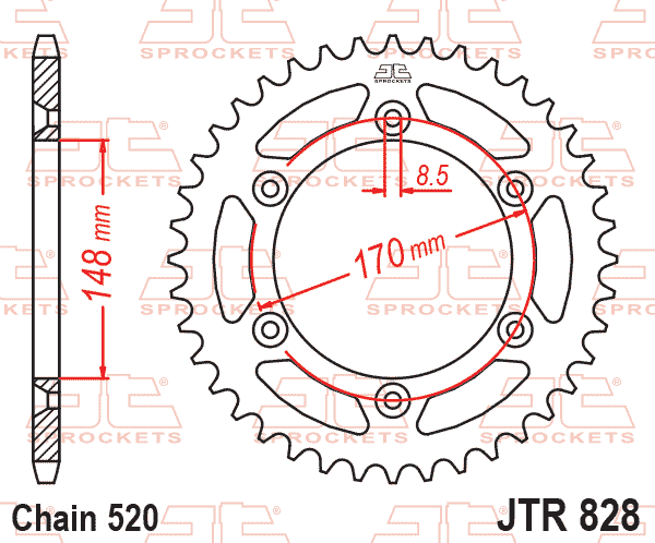 Rear Sprocket JTR828.50 Jt Black