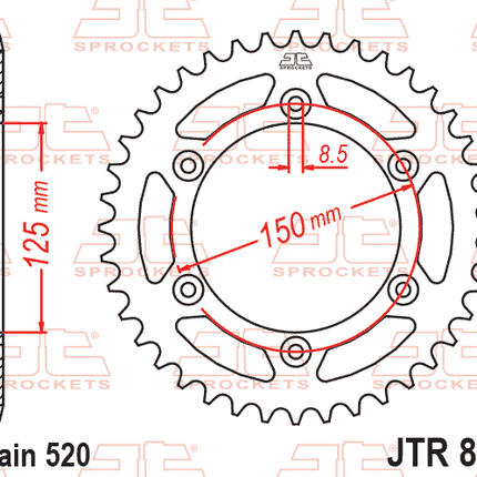 Rear Sprocket Steel JTR897.53 SR897-53, JTR897.53, SR897-53