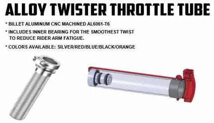Throttle Tube / Bearing YZ, Aluminium Cnc Billet Blue