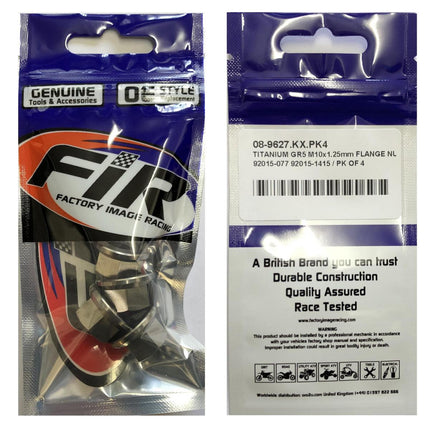 Titanium GR5 M10X1.25mm Flange Nut, 92015-077 92015-1415 / Pk Of 4, Ref 83-577