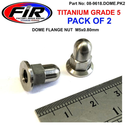 Titanium GR5 M5X0.80mm Nut, Dome Flange / Grade 5 / PK2