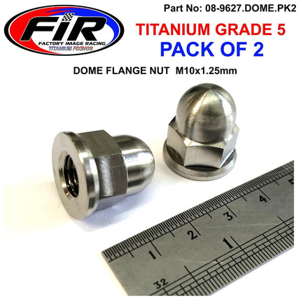 Titanium GR5 M10X1.25mm Flange Nut, Dome Flange Nut / PK2