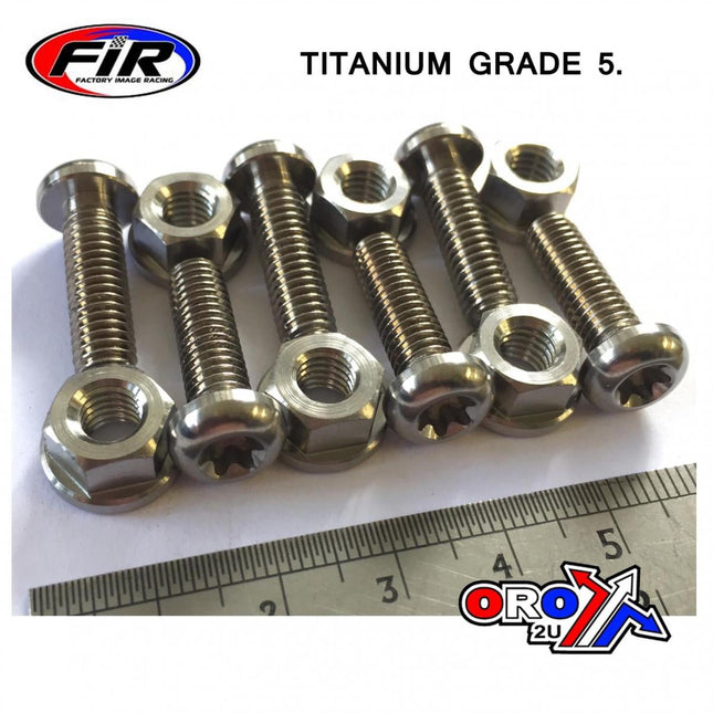 Bolt Disc M6x20mm + Nut Torx, Titanium Grade 5 /pack Of 6