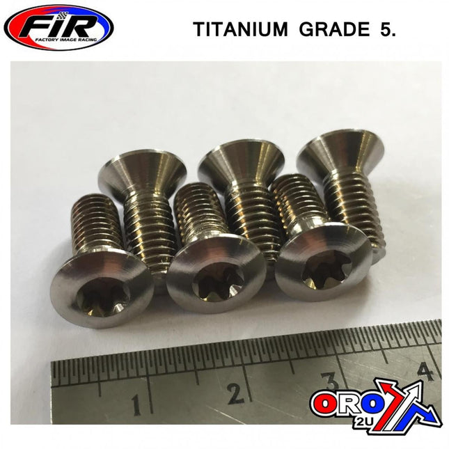 Bolt Disc Torx M6 x 13mm Csk, Titanium Grade 5 /pack Of 6