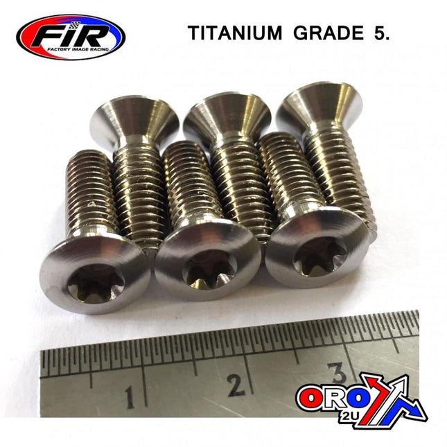 Bolt Disc Torx M6 x 18mm Csk, Titanium Grade 5 /pack Of 6